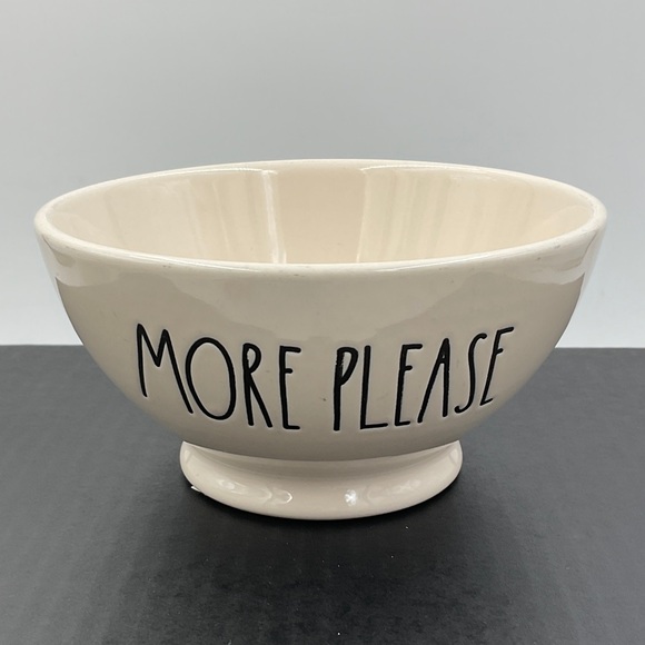 NWOT Rae Dunn by Magenta MORE PLEASE Bowl for Cereal Ice Cream Soup or Snacks - Picture 2 of 14
